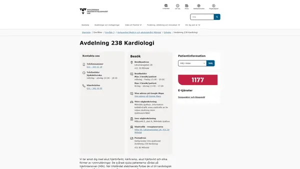 Avdelning 238 Kardiologi, Mölndal