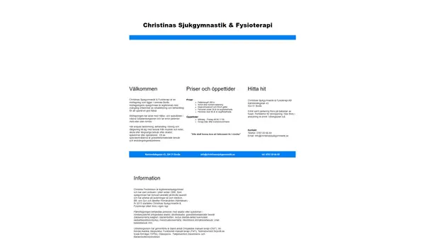 Christinas Sjukgymnastik & Fysioterapi AB, Borås