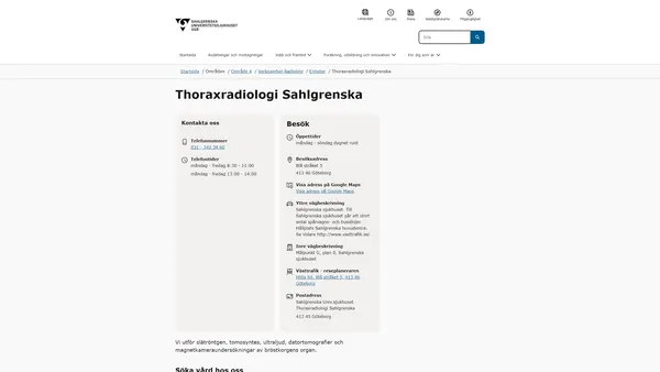 Thoraxradiologi Sahlgrenska, Göteborg