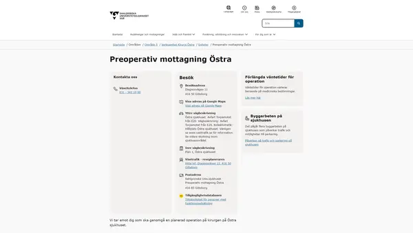 Preoperativ mottagning Östra, Göteborg