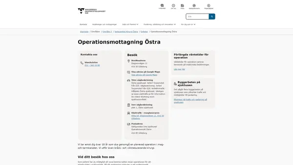 Dagsjukvård och operationsmottagning Östra, Göteborg