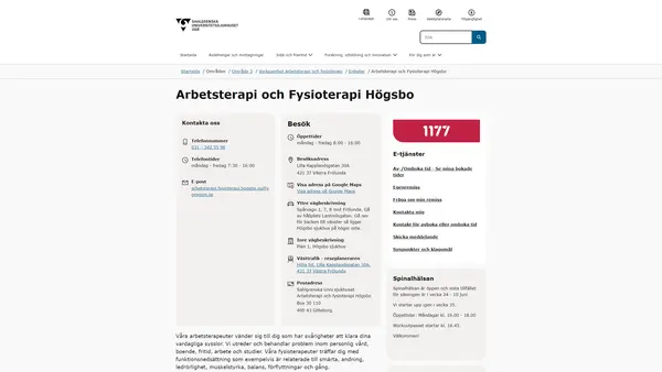 Arbetsterapi och fysioterapi Högsbo, Göteborg