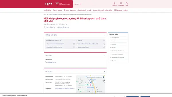 Mölndal psykologmottagning föräldraskap och små barn, Mölndal