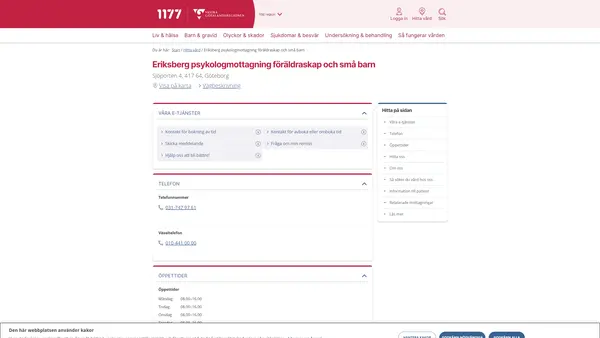Eriksberg psykologmottagning föräldraskap och små barn, Göteborg