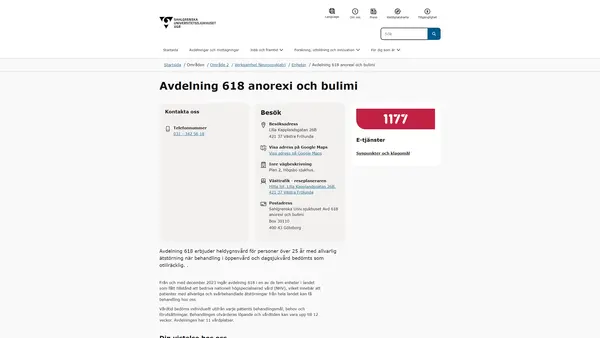 Ätstörningsavdelning Högsbo, Västra Frölunda