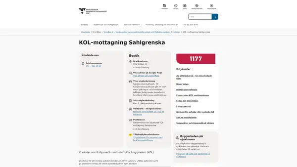KOL-mottagning Sahlgrenska, Göteborg