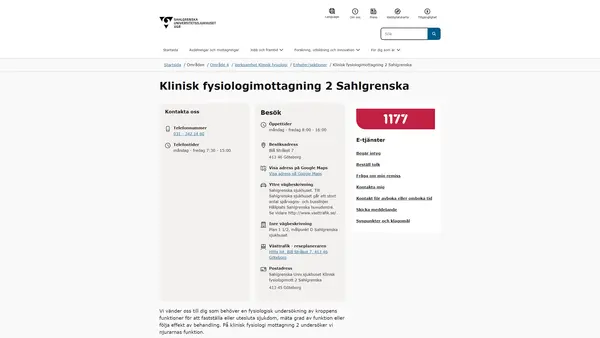 Klinisk fysiologimottagning 2 Sahlgrenska, Göteborg
