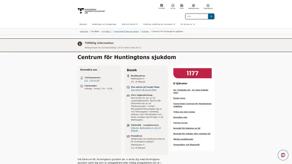 Centrum för Huntingtons sjukdom logo