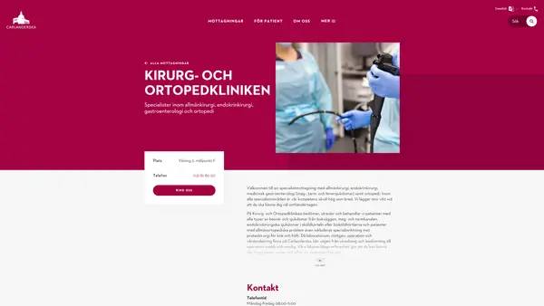 Kirurg och ortopedkliniken Carlanderska