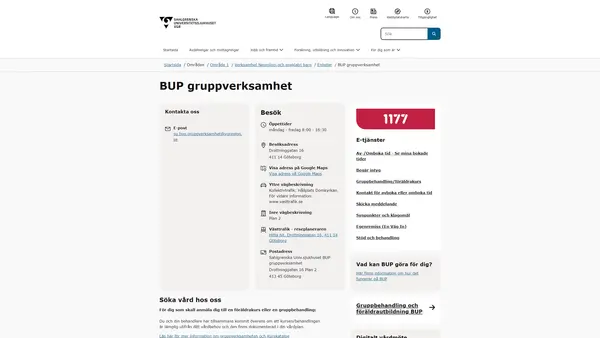 BUP gruppverksamhet, Göteborg