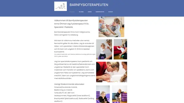 Barnfysioterapeuten Anna Öhman, Göteborg
