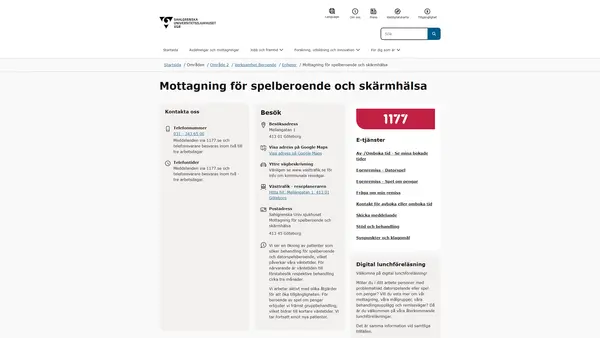 Mottagning för spelberoende och skärmhälsa, Göteborg