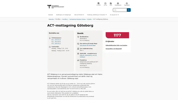 ACT-mottagning Göteborg, Göteborg
