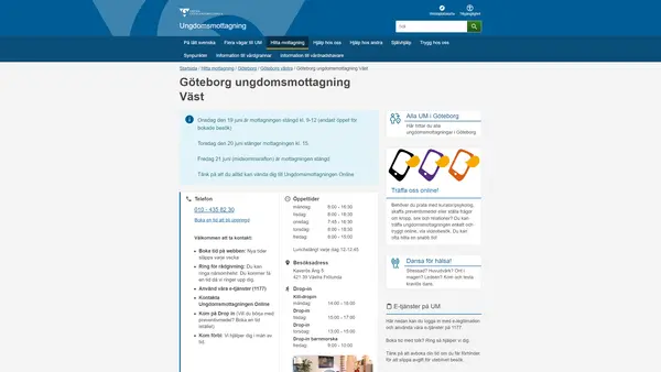 Göteborg ungdomsmottagning Väst, Göteborg