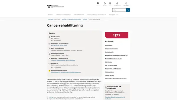 Bäckencancerrehabiliteringen, Göteborg