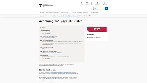 Avdelning 361 psykiatri Östra, Göteborg