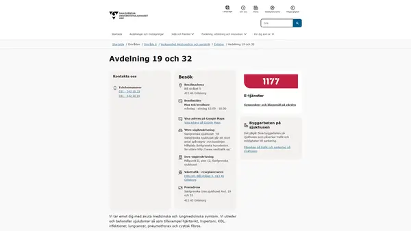 Avdelning 19 och 32 medicin- och lungavdelning, Göteborg