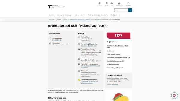 Arbetsterapi och fysioterapi barn, Göteborg