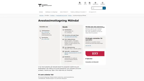 Anestesimottagning Mölndal, Mölndal