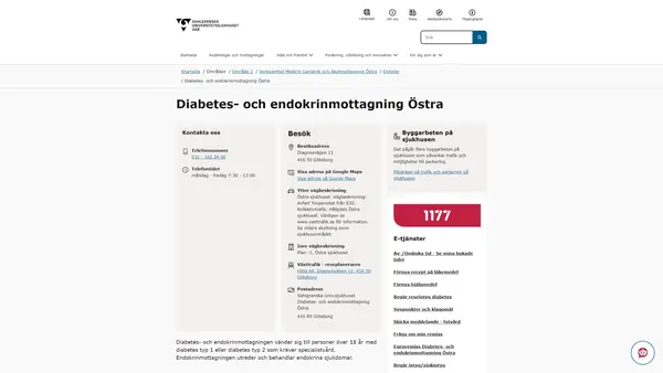 Diabetes- och endokrinmottagning Östra, Göteborg
