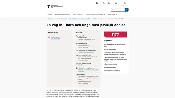 En väg in - barn och unga med psykisk ohälsa, Göteborg