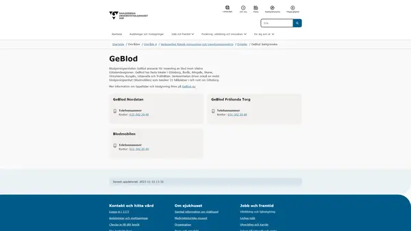 Blodmobilen hållplats Möllan, Göteborg