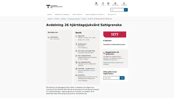 Vårdavdelning 94 hjärtdagsjukvård svikt Sahlgrenska, Göteborg