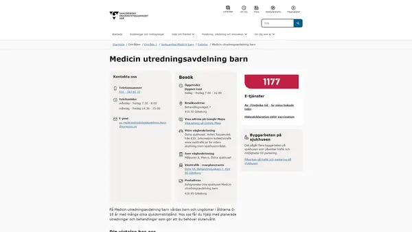 Medicin utredningsavdelning barn, Göteborg