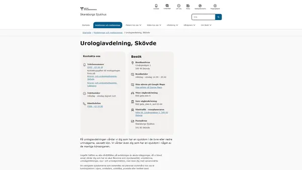 Urologi- och kirurgiavdelning Skövde