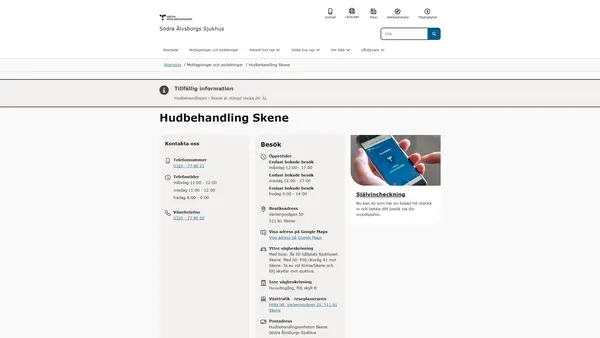 Hudbehandling Skene, Skene