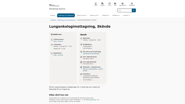 Lungonkologimottagning, Skövde