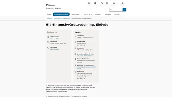 Hjärtintensivvårdsavdelning, Skövde