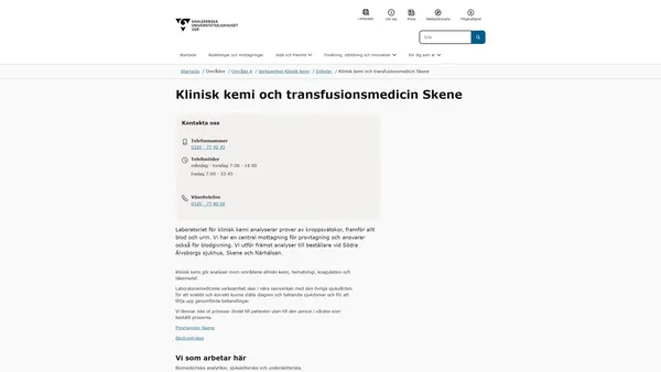 Klinisk kemi och transfusionsmedicin Skene, Skene