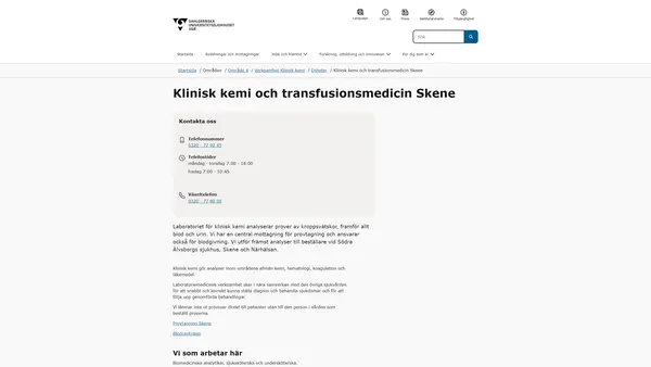 Klinisk kemi och transfusionsmedicin Skene logo