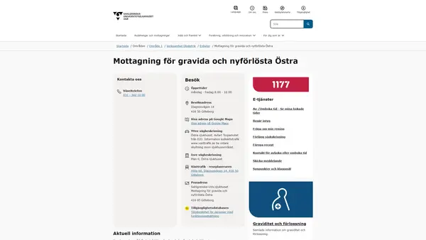 Mottagning för gravida och nyförlösta Östra, Göteborg