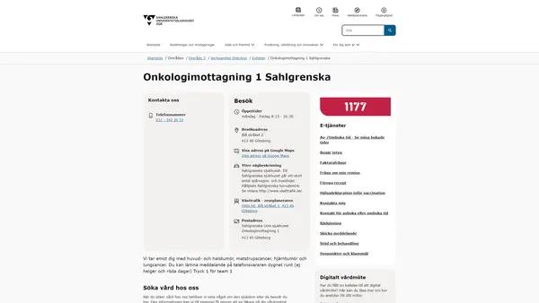 Onkologimottagning 1 Sahlgrenska, Göteborg