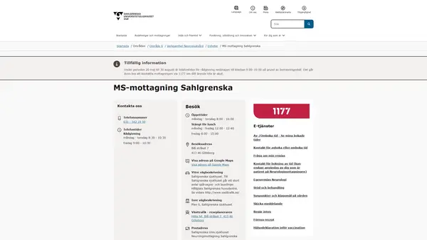 MS-mottagning Sahlgrenska, Göteborg