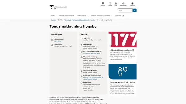 Tonusmottagning Högsbo, Göteborg