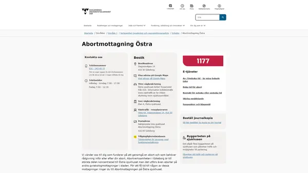 Abortmottagning  Östra, Göteborg