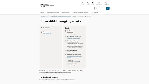 Understödd hemgång stroke, Göteborg