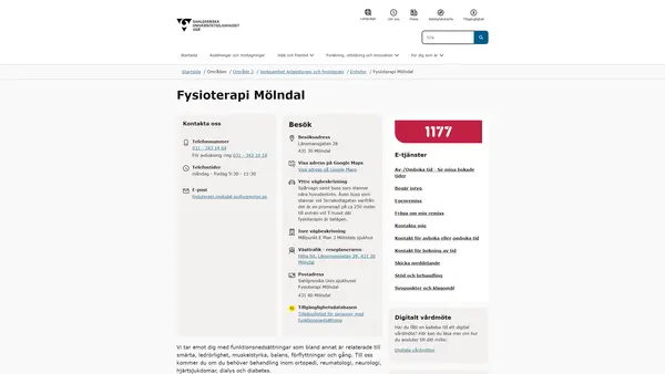 Handkirurgimottagning fysioterapi Mölndal, Mölndal
