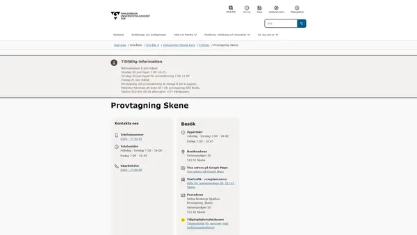 Provtagning SÄS Skene, Skene