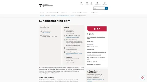 Lungmottagning barn, Göteborg