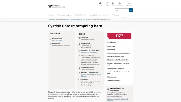 Cystisk fibrosmottagning barn, Göteborg