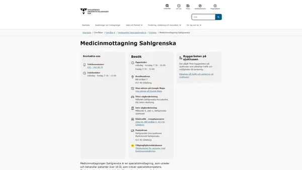 Medicinmottagning diabetes Sahlgrenska, Göteborg