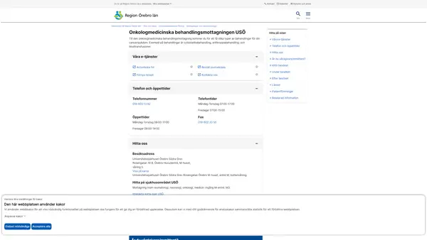 Onkologmedicinska behandlingsmottagningen USÖ, Örebro