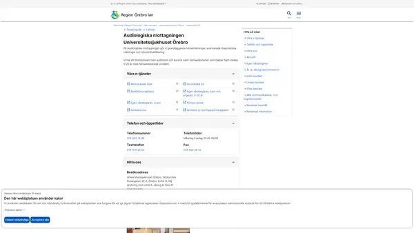 Audiologiska mottagningen Universitetssjukhuset Örebro, Örebro