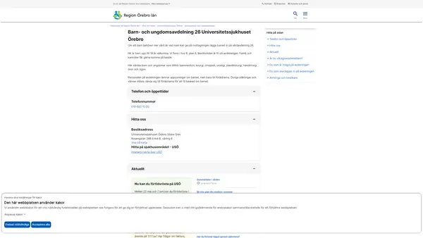 Barn- och ungdomsavdelning 26 Universitetssjukhuset Örebro