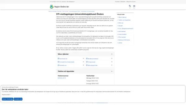 STI-mottagningen Universitetssjukhuset Örebro