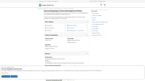 Neuromottagningen Universitetssjukhuset Örebro